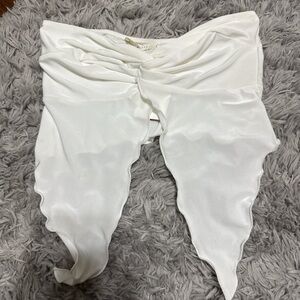 White Ruched Satin Top